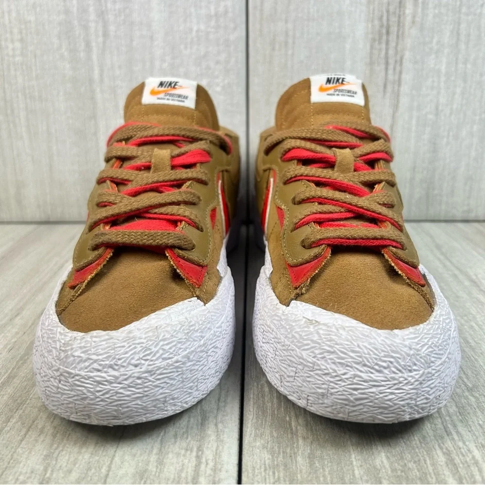 Nike Sacai Blazer Low British Tan Sneakers Casual Shoes Men’s Size 7 Womens 8.5 - Picture 5 of 11